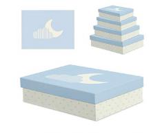 Dcasa - Set di 4 scatole rettangolari Basse per Bambini, Ideali per Decorazioni Festive e Articoli per la casa, Unisex, per Adulti, Colore: Unico
