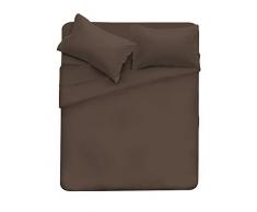 Elegant Cl El Marrone 2Pst Completo Letto, Microfibra, Matrimoniale, 250 x 280 cm, 4 unitÃ