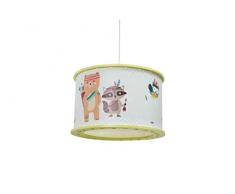 Elobra Little Indians Fuchs Filip - Lampada a sospensione per bambini, in legno, 40 W, colore: Lime
