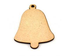 Lasercutouts 10 x Forme di Campana di Natale in Legno MDF, 100 mm (10 cm)