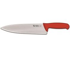 Sanelli Ambrogio Supra Trinciante Cuoco, Coltello con Manico Ergonomico in Polipropilene Viola, Acciaio Inossidabile, Rosso