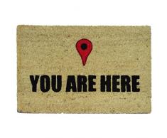 koko doormats Zerbino con Motivo You Are Here, PVC, Cocco, 60 x 40 cm