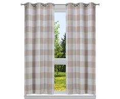 Blackout 365 Buffalo Check Plaid Tenda per Finestra a Quadretti, Lino, 37x84