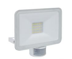 Elro Design LED lampada da esterno con sensore di movimento, 20Â W, 1600Â LM, Alluminio, Bianco, 16Â x 2Â x 15Â cm