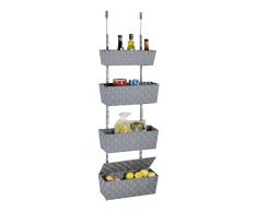 Wenko, Adria, scaffale a 4 piani, in metallo Grigio, 27 cm x 20 cm x 84 cm, 54100100