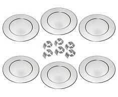 CHG Set Sottopiatto, Acciaio Inox, Argento, 6 StÃ¼ck mit Prakt.
