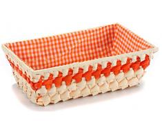 ArteRegal Cestino, Tipo Vichy, Vimini Foderato, 7.0Â x 16.0Â x 26.0Â cm