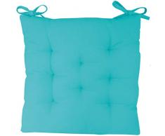 Deco&Co Cuscino per Sedia, Cotone, Turchese, Taglia Unica