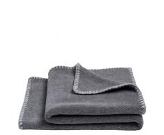 Zoeppritz since 1828 - Coperta in Pile Morbido per Bambini, con Punto allUncinetto a Conchiglia, Morbida, 80 x 100 cm, 920 Light Grey Mel, 80 x 100 cm