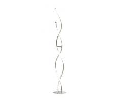 WOFI Lampada Da Terra, Alluminio, integrato, 16.2 W, Nichel Opaco, 22 x 22 x 131 cm, con interruttore, alluminio;plastica