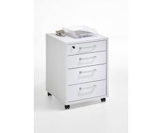 FMD möbel Stanford B07 Cassettiera Ufficio, 48X49,5X65,5 H cm, Bianco, Nobilitato
