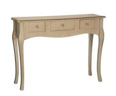 Mobili alfafar tavolo di ingresso consolle 3 cassetti, legno, Champagne, 33 x 80 x 105 cm
