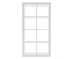 Furniture 247 Scaffale a 4 ripiani (con 8 mensole a cubo), bianco