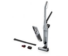 Bosch Hausgeräte Flexxo 2 in 1 BCH3P210, Aspirapolvere Senza Fili a Batteria e a Mano, Argento