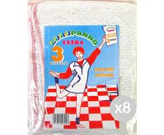 Glooke Selected strofinaccio, Cotone, Bianco, Unica, 8 UnitÃ