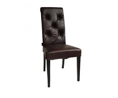 La Seggiola Billionaire Brill, Art. 124Br, Sedia in Ecopelle Soft Vintage, Con Brillanti Tipo Swarovsky, Struttura in Tinta, Set. 2 Pz