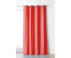 Linder 0514/11/375FR - Tenda Tinta Unita in Cotone/Poliestere / Lino, 140 x 260 cm, Rosso, 140 x 260 cm