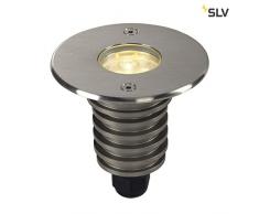 SLV DASAR 920 - Lampada LED da incasso da terra per esterni, rotonda, in acciaio INOX 316 4000K IP67, 5,5 W, colore: Argento