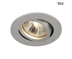 SLV New TRIA 68 - Plafoniera da incasso per interni, in alluminio spazzolato, 50 W, 0 W, colore: Argento
