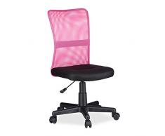 Relaxdays 10022881_52 Sedia da Ufficio Altezza Regolabile Girevole per Bambini Carico max 90 kg HxLxP: 102 x 55 x 55 cm Fucsia