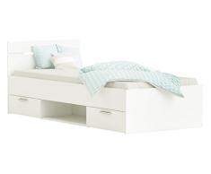 Demeyere Morfeo B2 Letto Singolo, 104X196X74 H cm, Bianco, Nobilitato