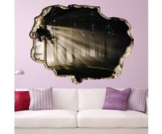 Wallflexi Adesivi murali Foresta Luce da Parete Arte murale Rimovibile Autoadesivo Decalcomanie Kindergarden cameretta dei Bambini Ristorante Hotel Ufficio casa Decorazione, Multicolore