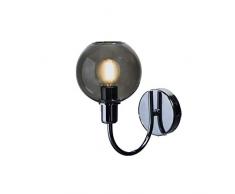 SP Light and Design Diva Parete 1 R, Struttura Cromo, Vetro Grigio Lampada 4 W