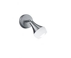 Trio Leuchten 803100107Â Trumpet a + + to e, Faretto da parete, metallo, E14, Nichel Opaco, 9Â x 9Â x 17Â cm