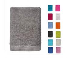 DHestia - Set di Asciugamani da Bagno e Doccia, in Cotone 100%, 500 g/m², Colori e Misure Grandi, Colore: Antracite, 50 x 100 cm (Confezione da 3)