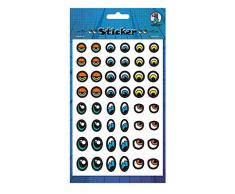 URSUS Adesivi Colorati, 100 Coppie di Occhi, Colori Assortiti e Misure da 10 a 25 mm, autoadesivi, per Fai da Te e creazioni di Divertenti Personaggi e Animali, Multicolore, 10-25 mm