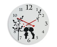 FLEXISTYLE Orologio da pareteper San Valentino Tondo Moderno Decorativo Silenzioso 30 cm