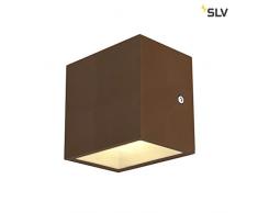 SLV SITRA Cube WL - Lampada da parete o soffitto a LED, IP44, 3000 K, 10 W, in alluminio, colore: Ruggine