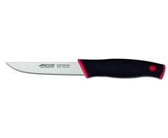 Arcos Serie Duo - Coltello Vegetale Coltello Verdura - Lama Acciaio Inossidabile Nitrum 110 mm - Manico Polipropilene Coperto da Elastomer Colore Nero e Rosso