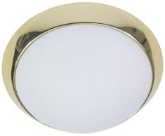 Niermann Standby a + +, lampada da soffitto parete – Anello in Ottone Lucidato, LED, Opale opaco, 25 x 25 x 8 cm