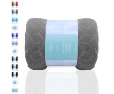 AmeliaHome - Coperta Nessa in Microfibra, Colore: Azzurro, Poliestere Microfibra Pile, Acciaio, 170 x 210