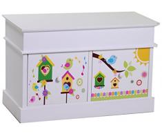 Vacchetti Giuseppe 8033370000 Mobiletto Cassapanca Happy 2 Cassetti, Legno, Bianco, 70 x 35 x 45 cm