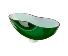 Vetro di Bohemia Energy Ciotola con Motivo Moderno, Vetro, Verde, 15Â x 34Â x 15Â cm