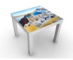 Apalis Tavolino Design Santorini 55x55x45cm, Tischfarbe:Weiss;GröÃe:55 x 55 x 45cm