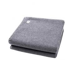 zoeppritz since 1828 Must Stitch - Coperta di Lana - Elegante Plaid in Pura Lana Vergine con Punto Uncinetto - 130x190 cm, Lana Vergine, 010 Bianco, 150 x 200 cm