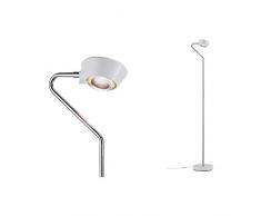 Paulmann 70920 - Lampada a stelo a LED Ramos, incl. 1 x 7,5/1 x 3,5 Watt dimmerabile lampada a stelo bianco opaco, cromo lampada da terra 2700 K, Plastica Metallo, WeiÃ Matt,chrom 7.5W 230V