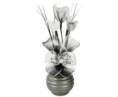 Abbinabili coppia di nero e bianco artificiale in vaso grigio, decorazioni per la tavola, accessori per la casa, regali, ornamenti, altezza 32Â cm