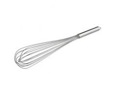 Thermohauser 5000245125 Frusta da Cucina in Acciaio Inossidabile, Lunghezza 55 cm, con Manico in Metallo e Gancio, con 16 Passanti, Inox
