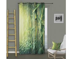 Soleil d Ocre Tenda con Occhielli bambù, Poliestere, Verde, 140 x 260 cm