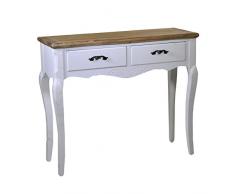 Vacchetti Giuseppe 8032490000 Mobile Country Consolle, 2 Cassetti, Legno, Bianco, 94.5x34.5x77 cm