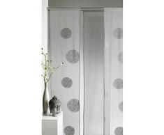 Casa Maison Pannello Tenda con Ricamate Rotonde-Bead Dimensioni 50 x 260 cm Poliestere, Grigio, 50 x 260 cm