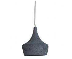 Onli Nardo - Lampada a Sospensione in Cemento Grigio Scuro con Cavo in Acciaio.