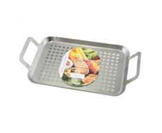 Apollo Vassoio per griglia, in Acciaio Spazzolato, Argento, 22Â x 4.5Â x 9.5Â cm