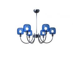 SP Light and Design Diva Sospensione 6 L B, Struttura Cromo, Vetro Blu Lampada 4 W