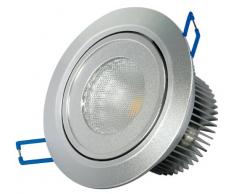 Transmedia, Faretto LED da incasso a soffitto 230 V/9,5 W, 570 lm, 30 gradi, CRI/RA: 80, dimmerabile, diametro 108 x 68 mm, luce bianca calda, 3000 K, LPE4L, Argento (silber)