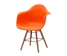 White loft Poltrona, Metallo, Arancio, 62 x 62 x 82 cm